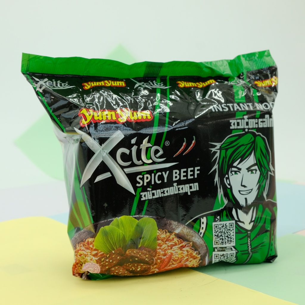Yum Yum Instant Noodle Xcite Spicy Beef Flavour 350g (70g x 5Pcs